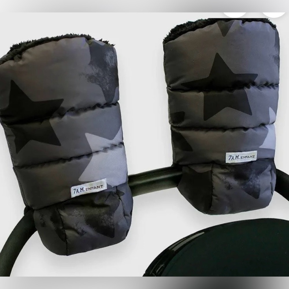 7AM Enfant Black Star Stroller Hand Muffs